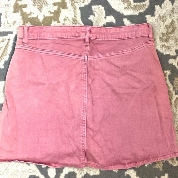 Altar'd State Denim Button Down Mini Skirt Women’s Mauve Color Size S - Picture 4 of 5